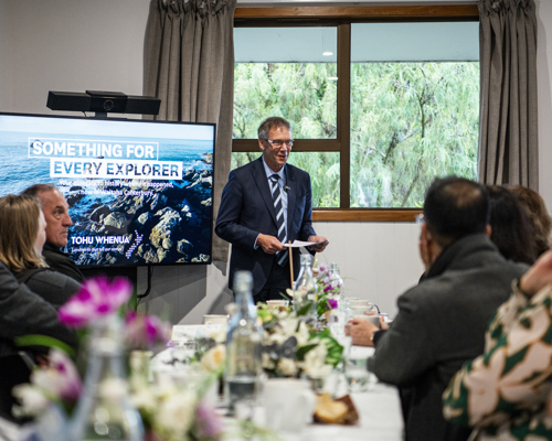 MP for Kaikōura Stuart Smith helped to celebrate Waitaha joining the Tohu Whenua netowrk